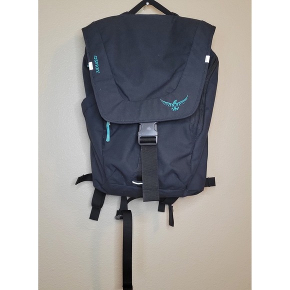 Osprey Women Backpack Flap Jill Black Hiking Travel School Bag - Picture 1 of 12